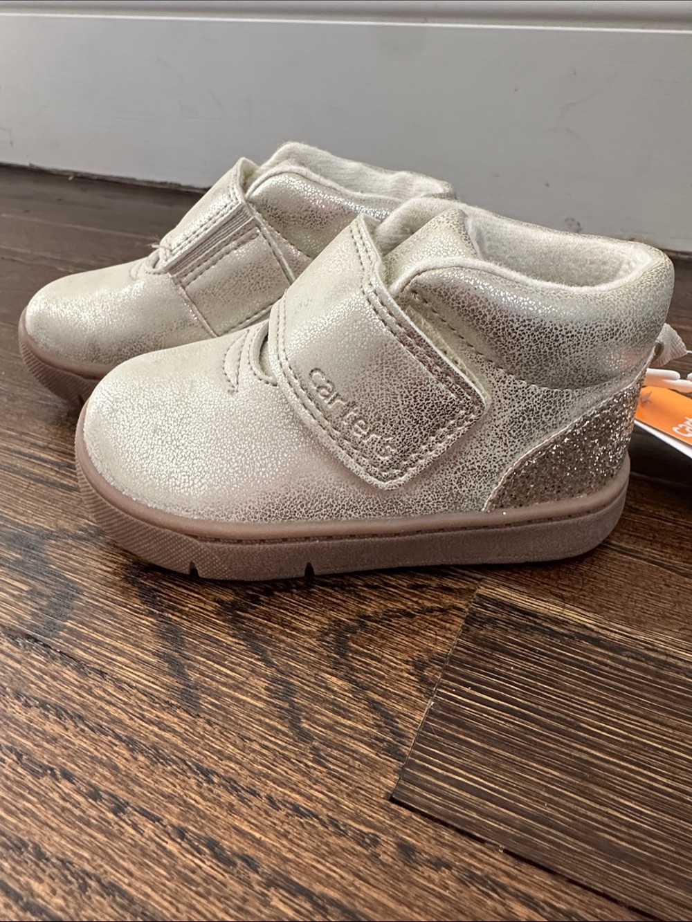 Carter's Girls' Metallic Cream High-Top Sneakers/boot